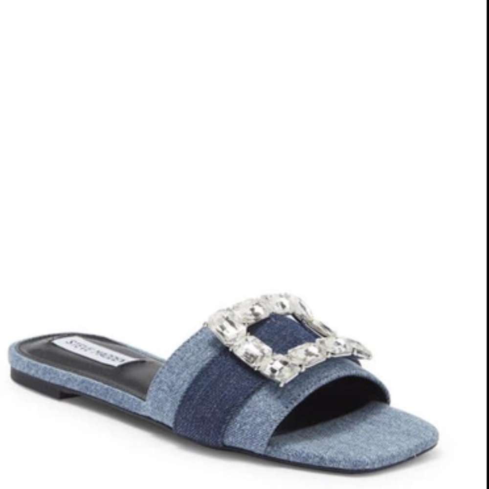 Steve Madden Blue Crystal Buckle Sandals Birdiee - Picture 4 of 5